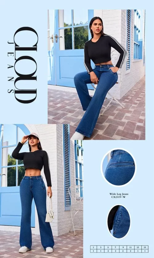 CLOUD CX2319-W JEANS WIDE LEG
